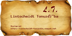 Lintscheidt Tonuzóba névjegykártya